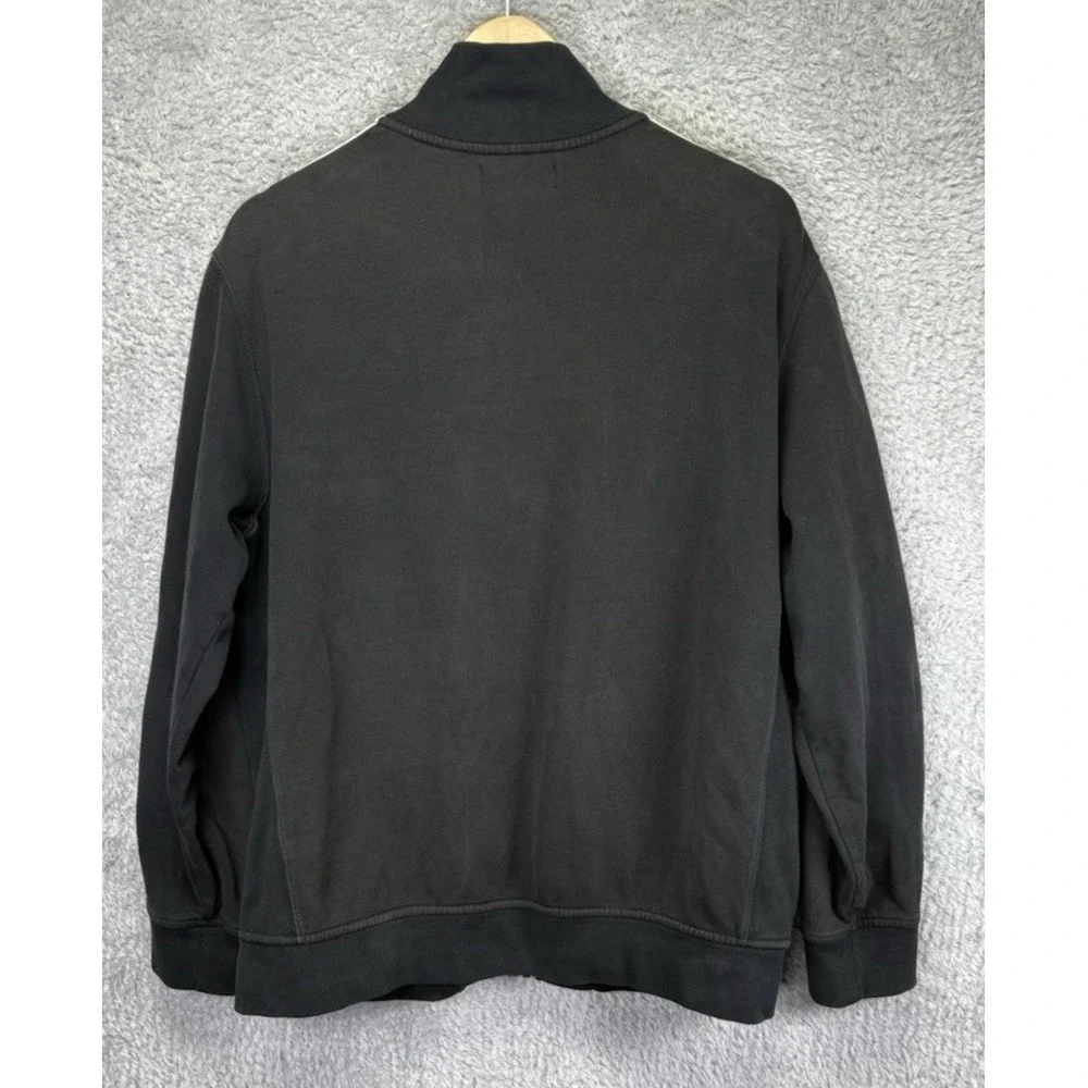 VTG 90s Polo Ralph Lauren Mens XL Track Jacket Black White Stripe Full Zip